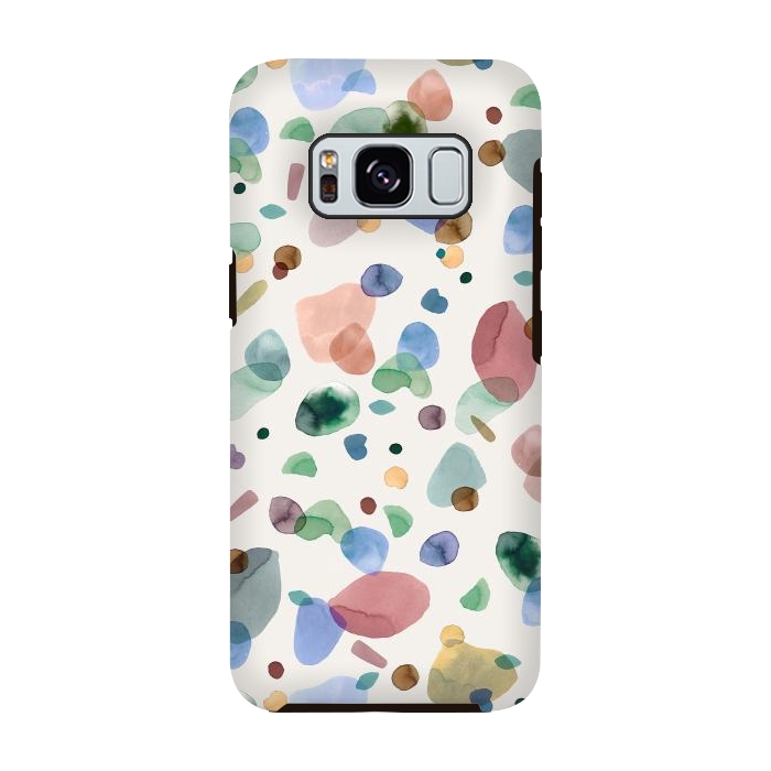 Galaxy S8 StrongFit Pebbles Terrazo Rounded Memphis Multicolored by Ninola Design
