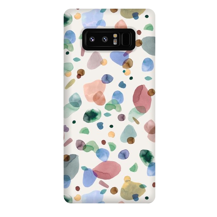 Galaxy Note 8 StrongFit Pebbles Terrazo Rounded Memphis Multicolored by Ninola Design