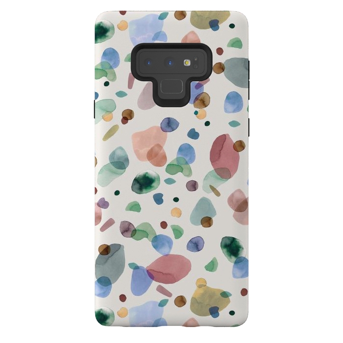 Galaxy Note 9 StrongFit Pebbles Terrazo Rounded Memphis Multicolored by Ninola Design