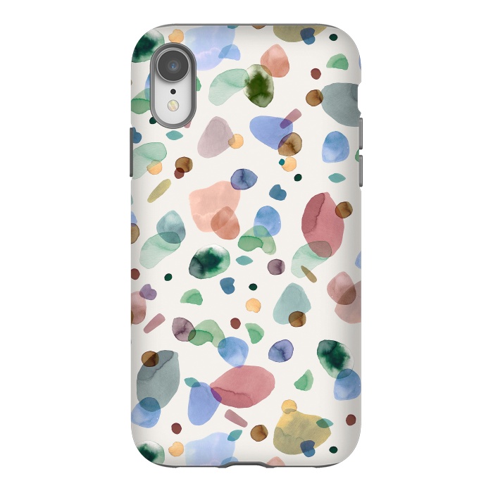 iPhone Xr StrongFit Pebbles Terrazo Rounded Memphis Multicolored by Ninola Design