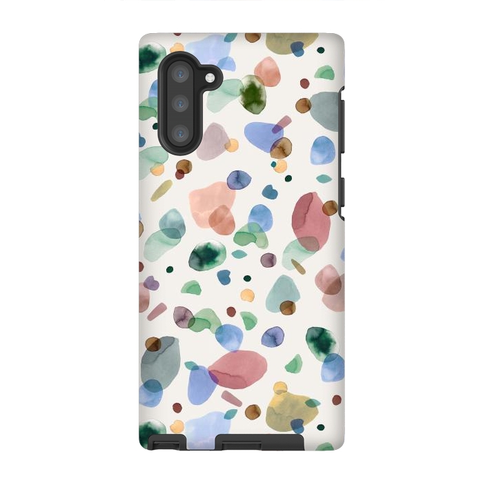 Galaxy Note 10 StrongFit Pebbles Terrazo Rounded Memphis Multicolored by Ninola Design