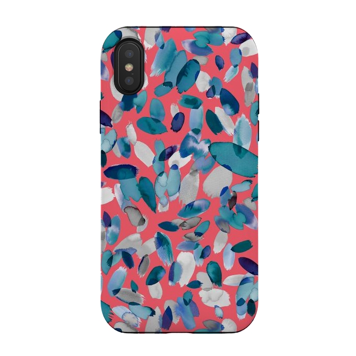 iPhone Xs / X StrongFit Abstract Petal Stains Colorful Red Blue by Ninola Design