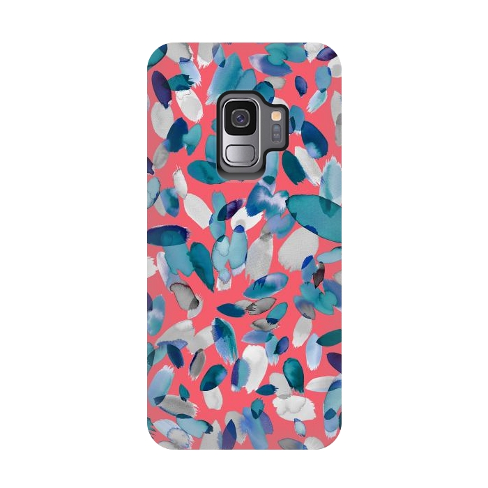 Galaxy S9 StrongFit Abstract Petal Stains Colorful Red Blue by Ninola Design