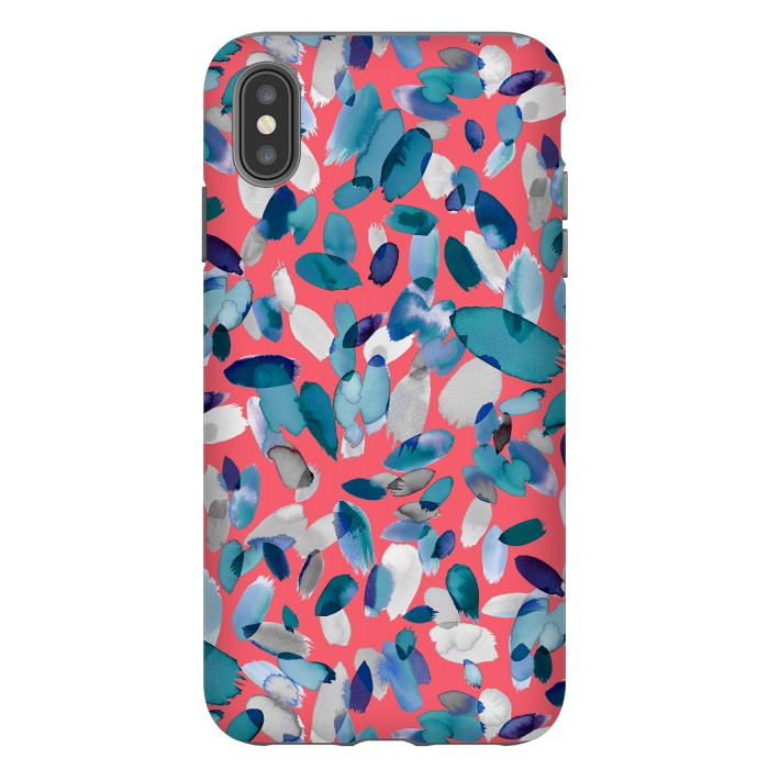 iPhone Xs Max StrongFit Abstract Petal Stains Colorful Red Blue by Ninola Design