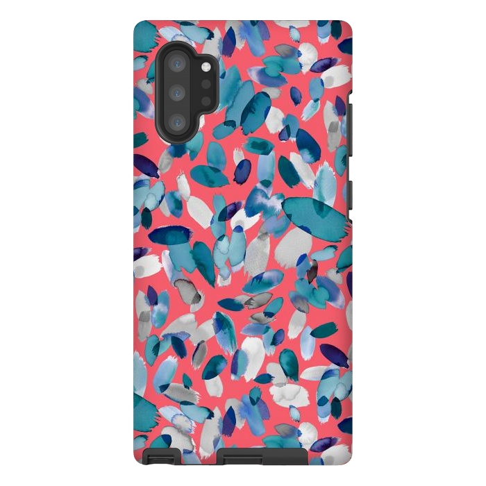 Galaxy Note 10 plus StrongFit Abstract Petal Stains Colorful Red Blue by Ninola Design