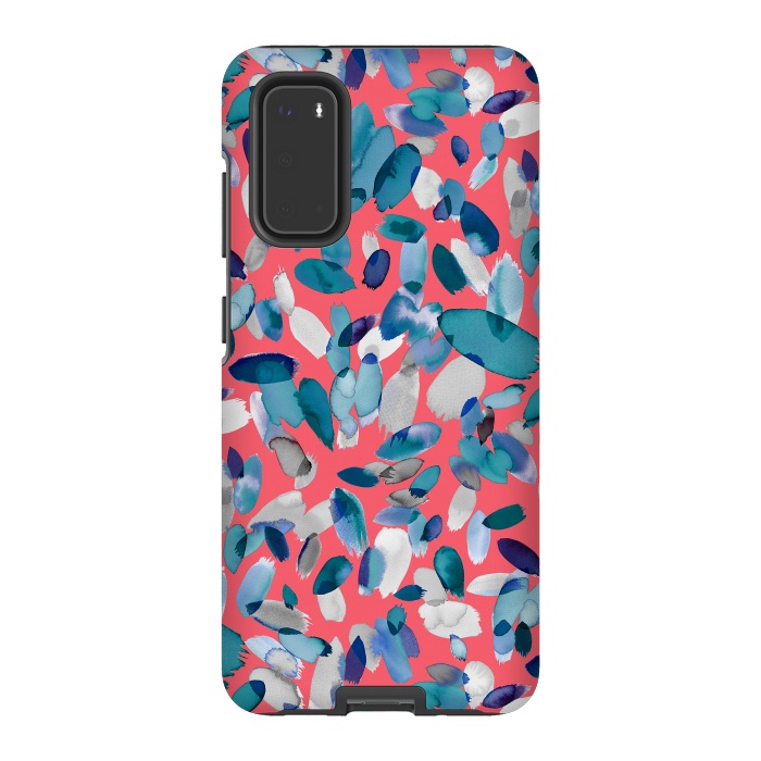 Galaxy S20 StrongFit Abstract Petal Stains Colorful Red Blue by Ninola Design