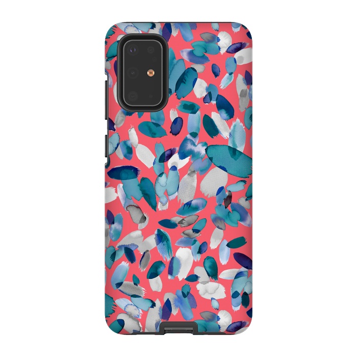 Galaxy S20 Plus StrongFit Abstract Petal Stains Colorful Red Blue by Ninola Design