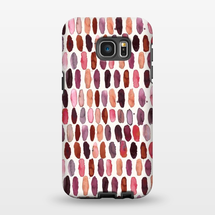Galaxy S7 EDGE StrongFit Pills Watercolor Dots Pink Orange Coral by Ninola Design