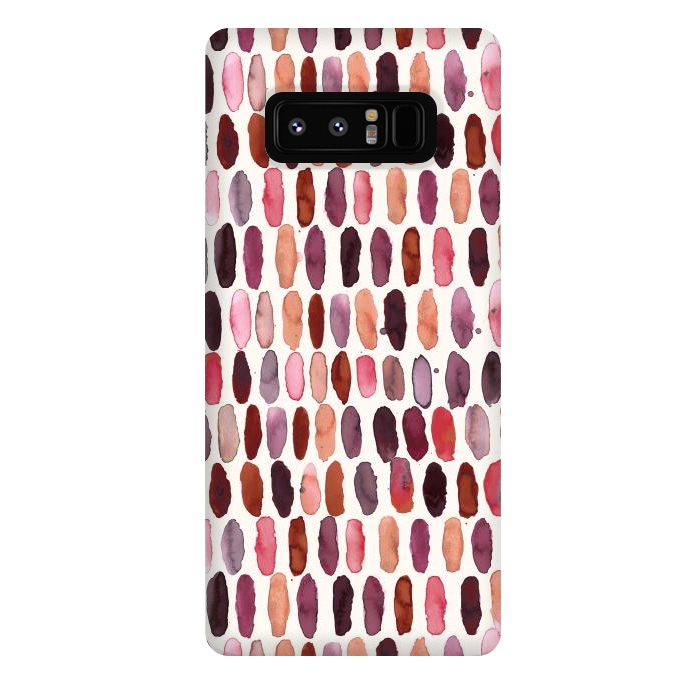Galaxy Note 8 StrongFit Pills Watercolor Dots Pink Orange Coral by Ninola Design