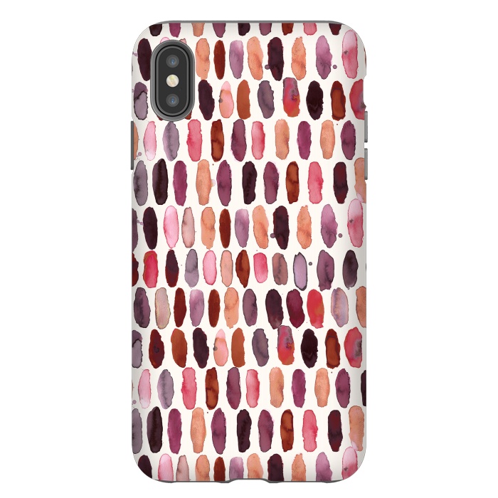 iPhone Xs Max StrongFit Pills Watercolor Dots Pink Orange Coral by Ninola Design