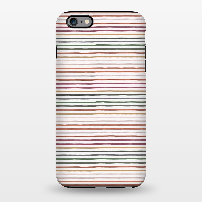 iPhone 6/6s plus StrongFit Marker Stripes and Lines Orange Green by Ninola Design