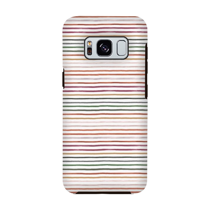Galaxy S8 StrongFit Marker Stripes and Lines Orange Green by Ninola Design