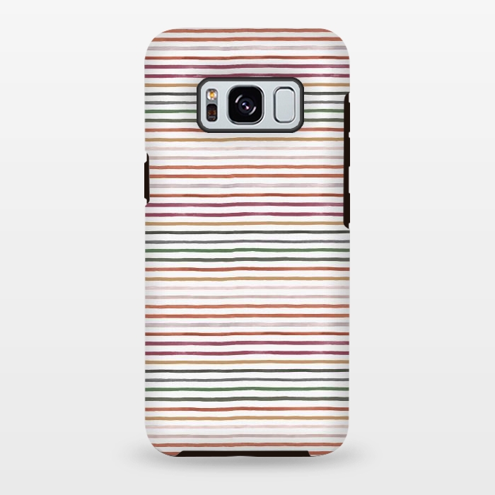 Galaxy S8 plus StrongFit Marker Stripes and Lines Orange Green by Ninola Design