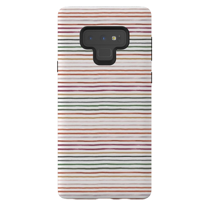 Galaxy Note 9 StrongFit Marker Stripes and Lines Orange Green by Ninola Design