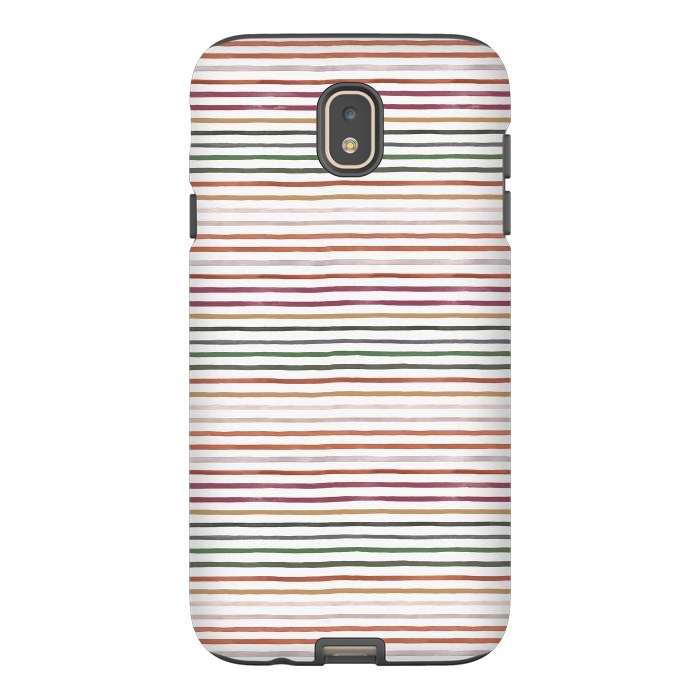 Galaxy J7 StrongFit Marker Stripes and Lines Orange Green by Ninola Design
