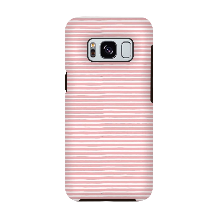 Galaxy S8 StrongFit Pink Gum Lines and Stripes by Ninola Design