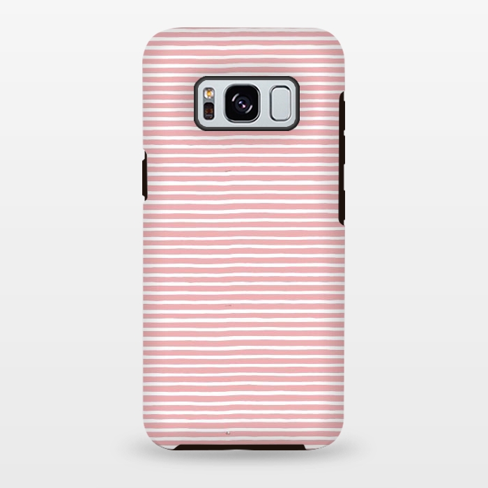 Galaxy S8 plus StrongFit Pink Gum Lines and Stripes by Ninola Design
