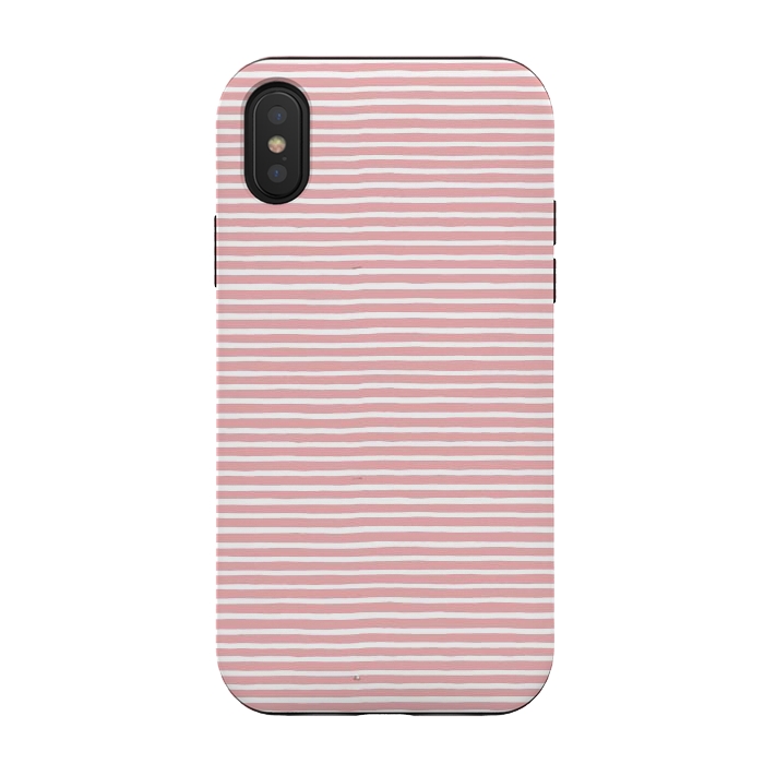 iPhone Xs / X StrongFit Pink Gum Lines and Stripes by Ninola Design