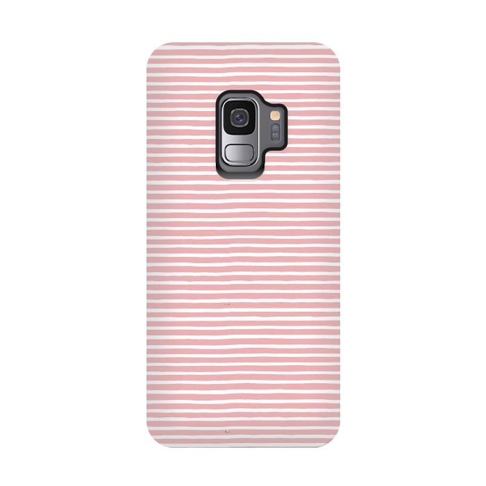 Galaxy S9 StrongFit Pink Gum Lines and Stripes by Ninola Design