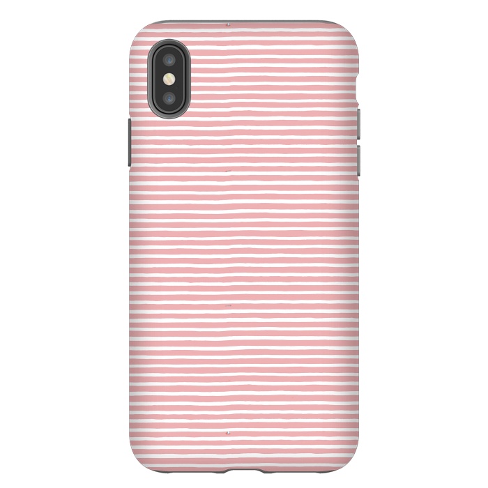 iPhone Xs Max StrongFit Pink Gum Lines and Stripes by Ninola Design