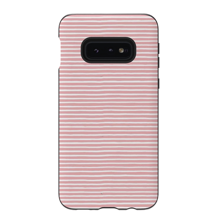 Galaxy S10e StrongFit Pink Gum Lines and Stripes by Ninola Design