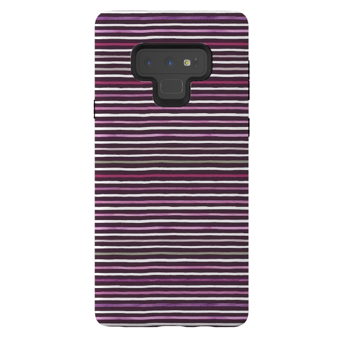Galaxy Note 9 StrongFit Marker Stripes Lines Purple Dark Pink by Ninola Design