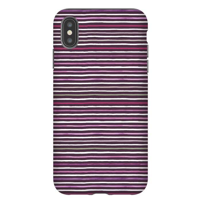 iPhone Xs Max StrongFit Marker Stripes Lines Purple Dark Pink by Ninola Design