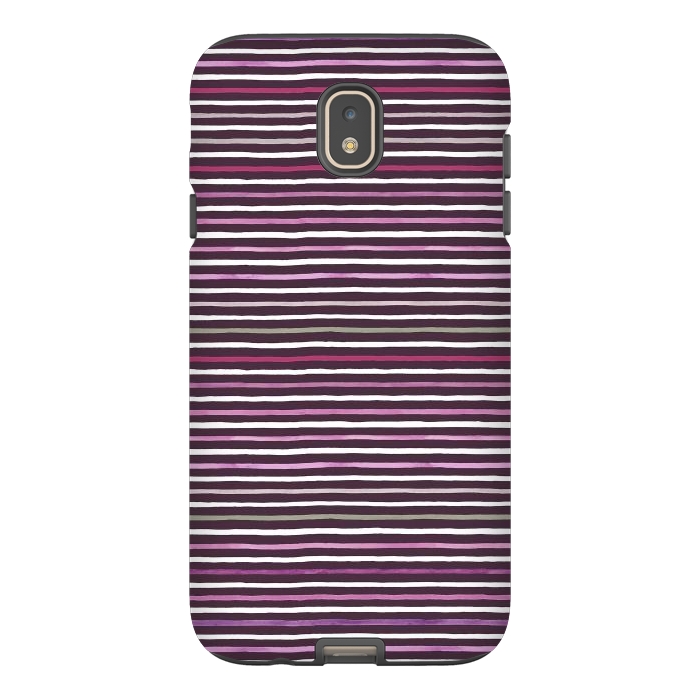 Galaxy J7 StrongFit Marker Stripes Lines Purple Dark Pink by Ninola Design