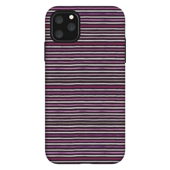 iPhone 11 Pro Max StrongFit Marker Stripes Lines Purple Dark Pink by Ninola Design