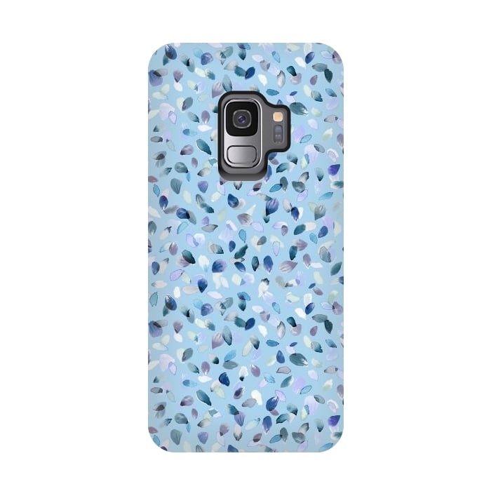 Galaxy S9 StrongFit Flower Petals Soft Blue by Ninola Design