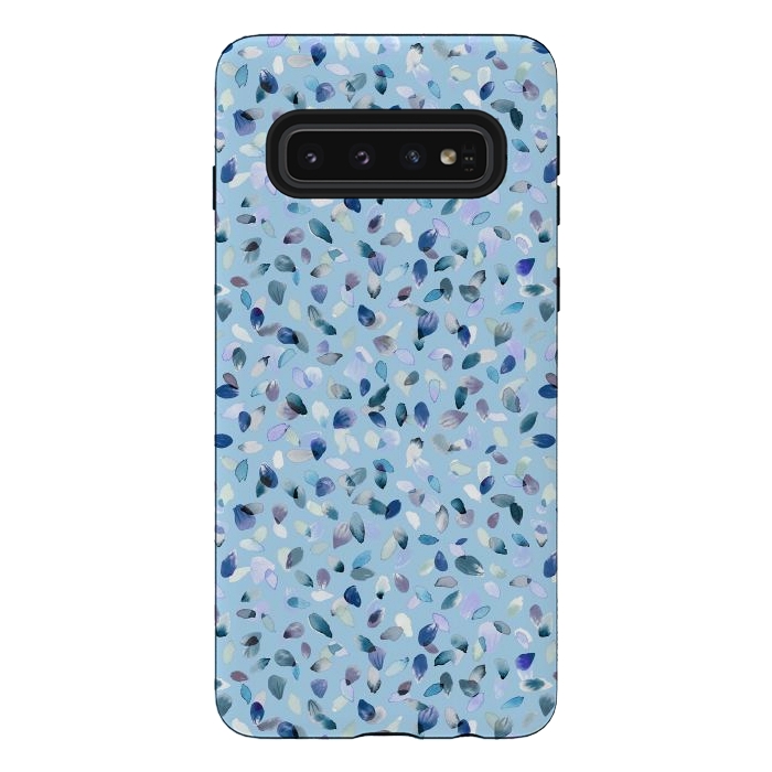 Galaxy S10 StrongFit Flower Petals Soft Blue by Ninola Design