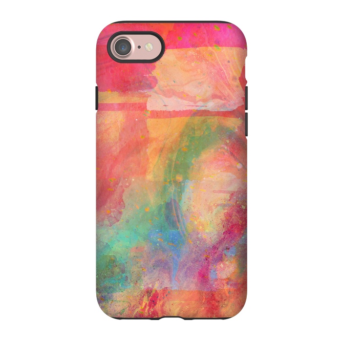iPhone 7 StrongFit Peach pink abstract watercolour design by Josie