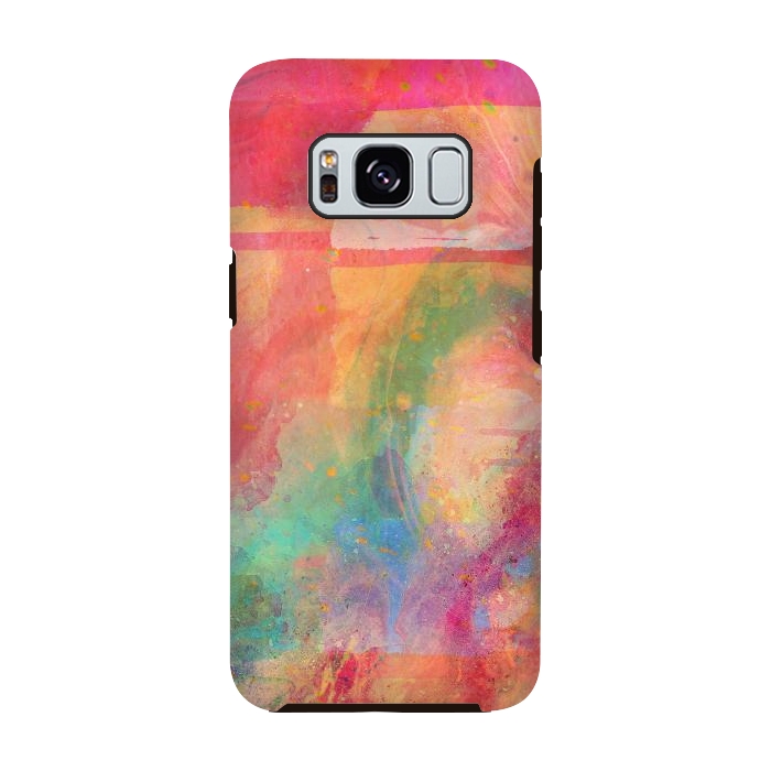 Galaxy S8 StrongFit Peach pink abstract watercolour design by Josie