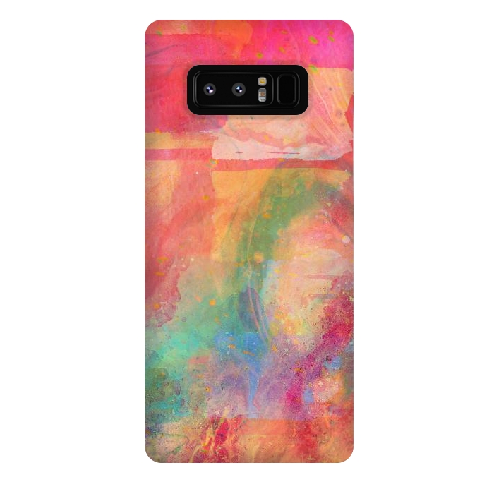 Galaxy Note 8 StrongFit Peach pink abstract watercolour design by Josie