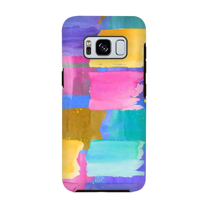 Galaxy S8 StrongFit Blue watercolor painting abstract design by Josie
