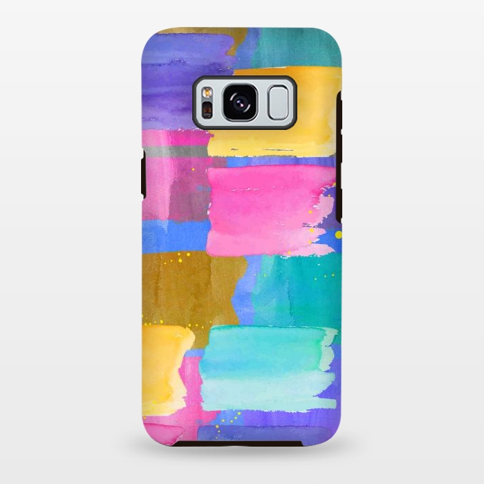 Galaxy S8 plus StrongFit Blue watercolor painting abstract design by Josie