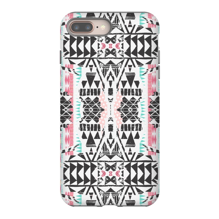 iPhone 7 plus StrongFit Playful tribal ethnic triangles by Oana 