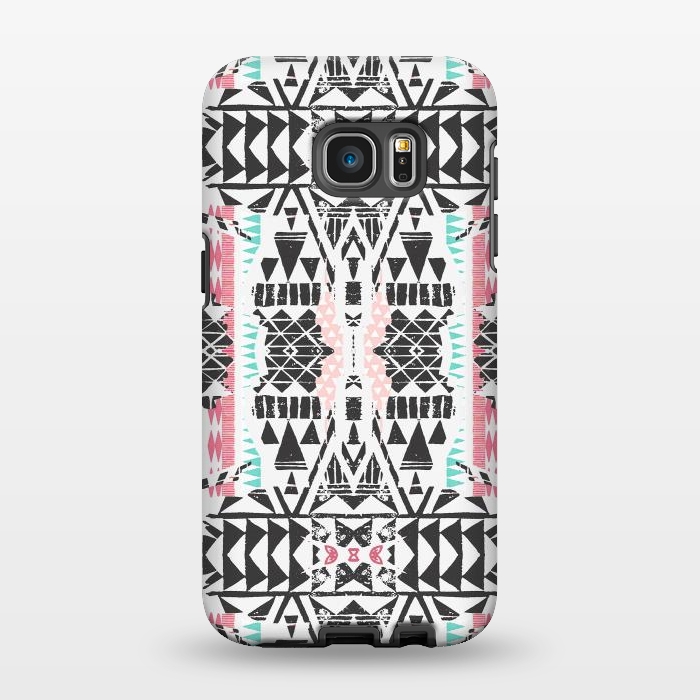 Galaxy S7 EDGE StrongFit Playful tribal ethnic triangles by Oana 