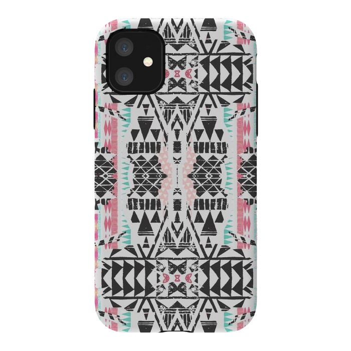 iPhone 11 StrongFit Playful tribal ethnic triangles by Oana 