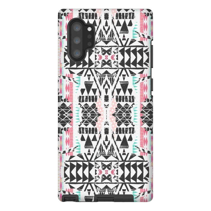 Galaxy Note 10 plus StrongFit Playful tribal ethnic triangles by Oana 