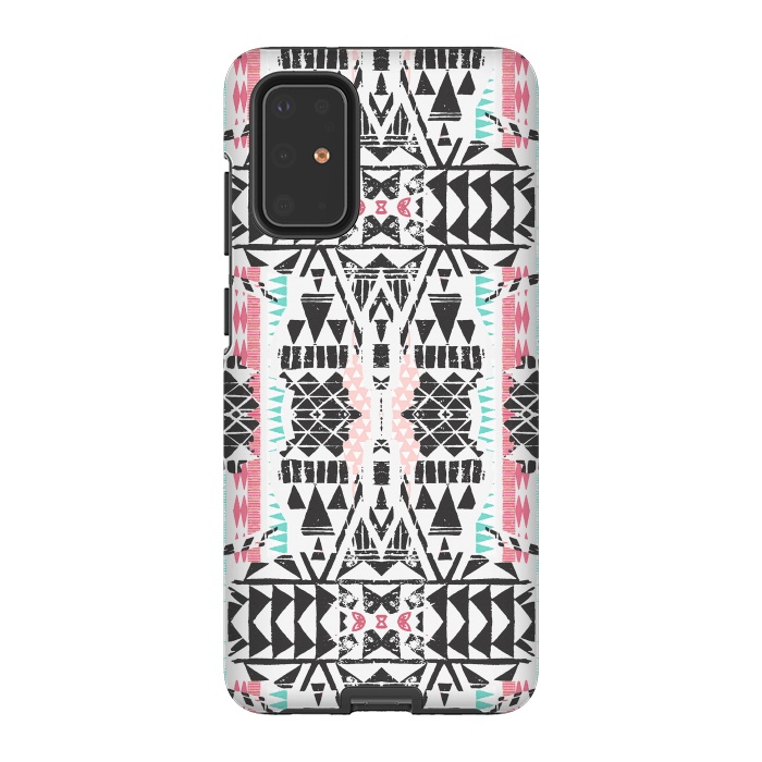 Galaxy S20 Plus StrongFit Playful tribal ethnic triangles by Oana 