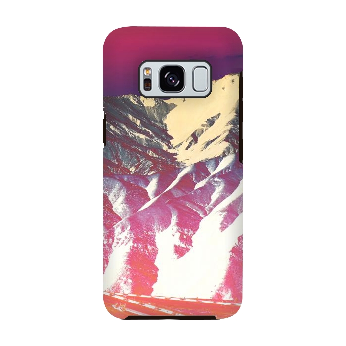 Galaxy S8 StrongFit Utopia pink gradient desert mountain landscape by Oana 