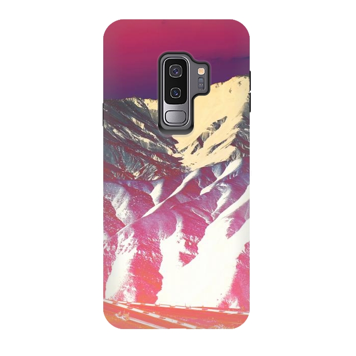 Galaxy S9 plus StrongFit Utopia pink gradient desert mountain landscape by Oana 