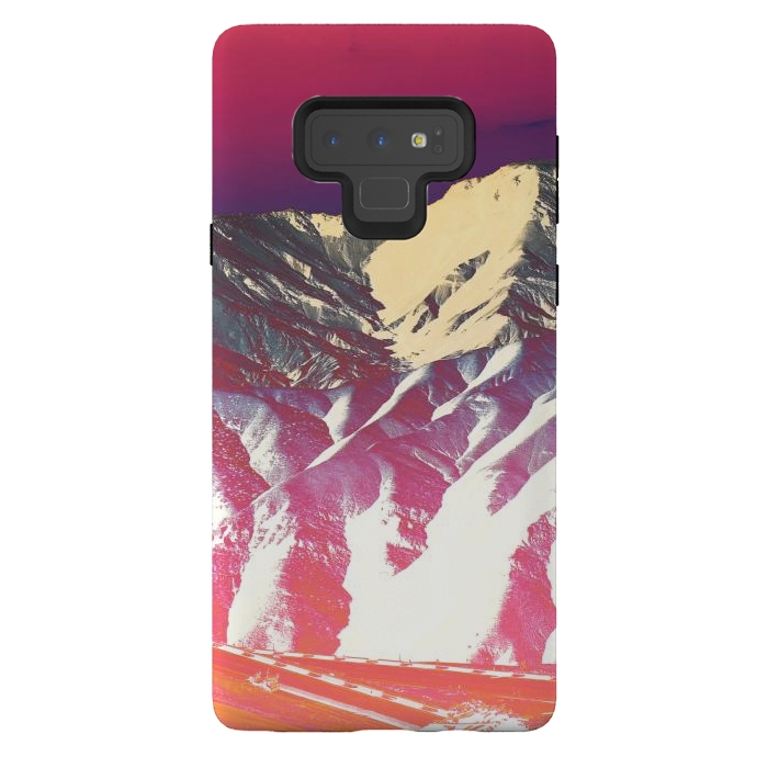 Galaxy Note 9 StrongFit Utopia pink gradient desert mountain landscape by Oana 