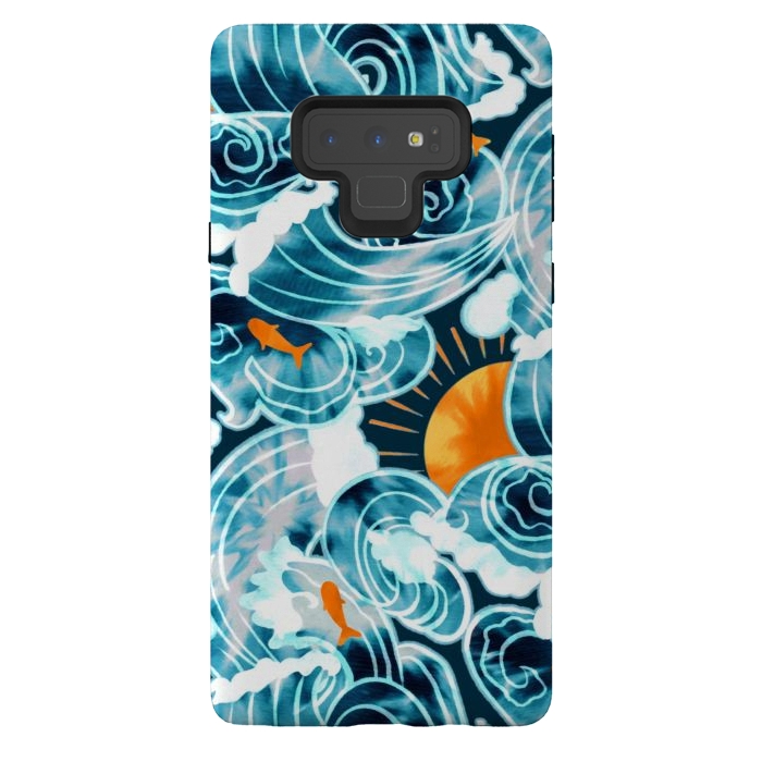 Galaxy Note 9 StrongFit Ocean 'Tide' Dye - Orange & Teal by Tigatiga