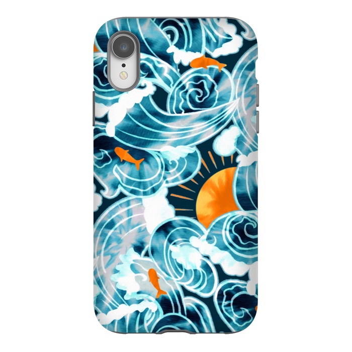 iPhone Xr StrongFit Ocean 'Tide' Dye - Orange & Teal by Tigatiga