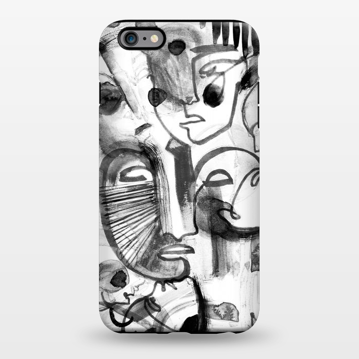 iPhone 6/6s plus StrongFit Tribal brush strokes line art portraits by Oana 