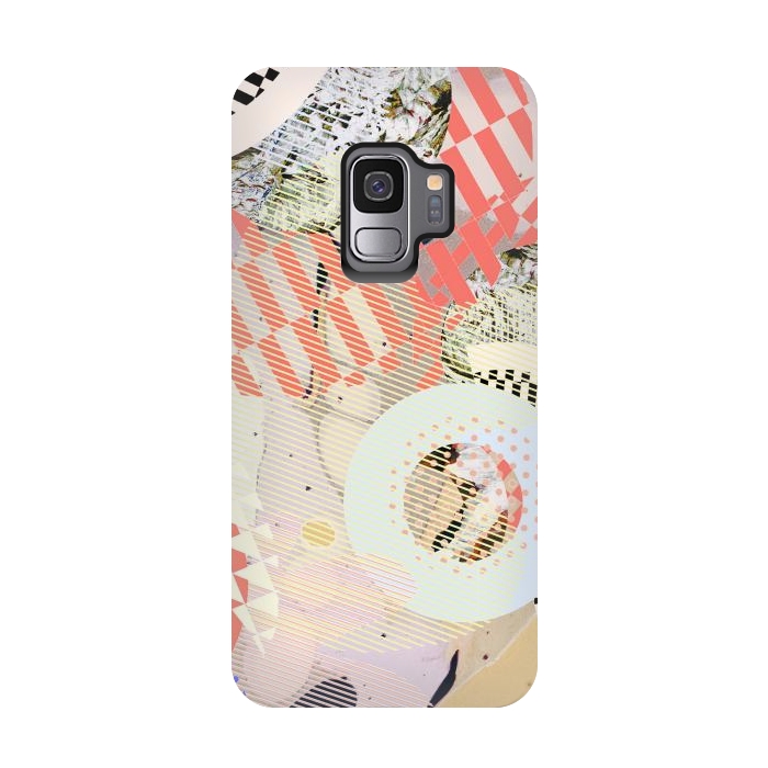 Galaxy S9 StrongFit Colorful abstract geometric Memphis art deco by Oana 