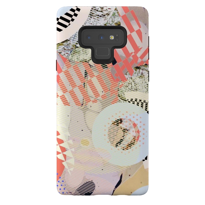 Galaxy Note 9 StrongFit Colorful abstract geometric Memphis art deco by Oana 