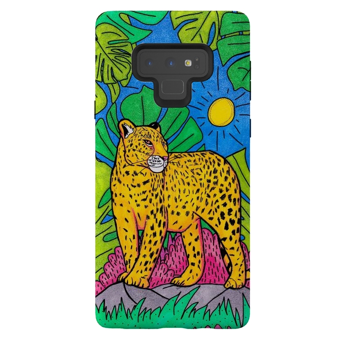 Galaxy Note 9 StrongFit Jungle leopard by Steve Wade (Swade)